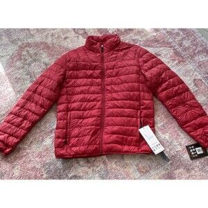 Hawke & Co Quilted Packable Duck Down Lightweight Puffer Jacket Red Men's M